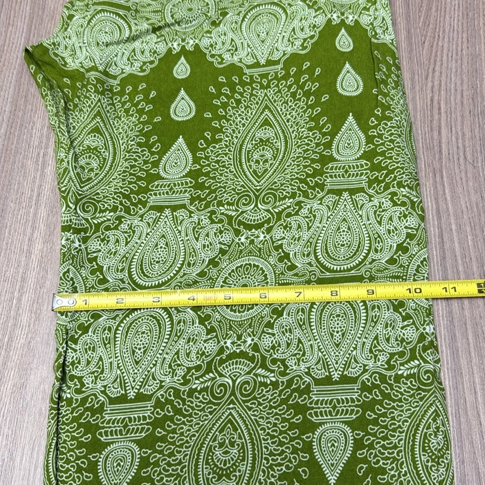 Earthbound Trading Co. Boho Jogger Wide Leg Flowy Pants Green Bohemian Boho Med - Picture 7 of 8